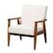 Baxton Studio Stratton Mid-Century Modern Cream Boucle Fabric and Walnut Brown Finished Wood Armchair 228-12960-ZORO - alternate 1